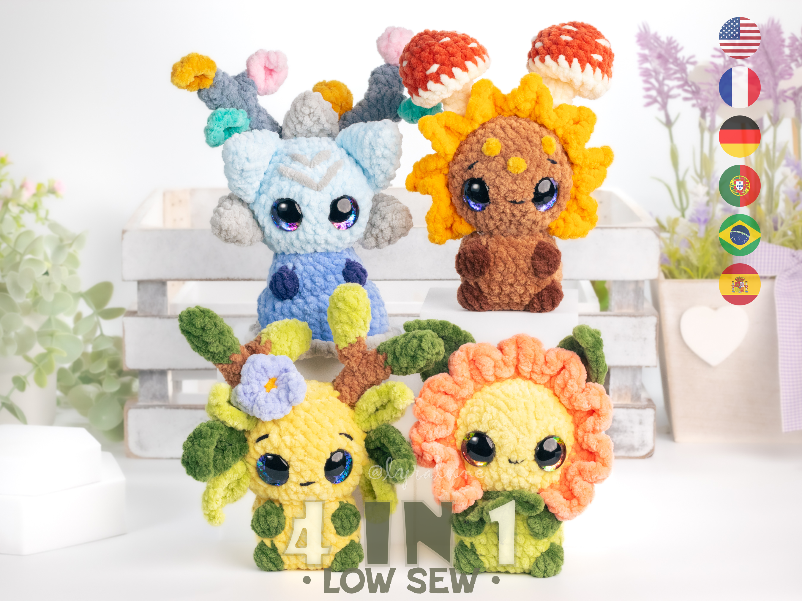 Forest Spirits Bundle • PDF Easy Low Sew Amigurumi Pattern – Lyra