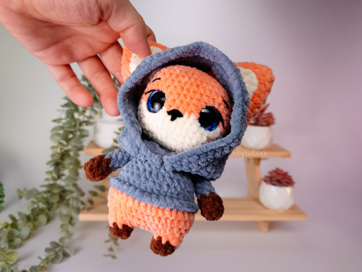 Fox in Hoodie • PDF Easy Amigurumi Pattern