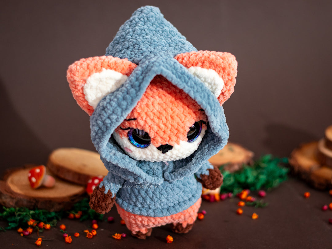 Fox in Hoodie • PDF Easy Amigurumi Pattern