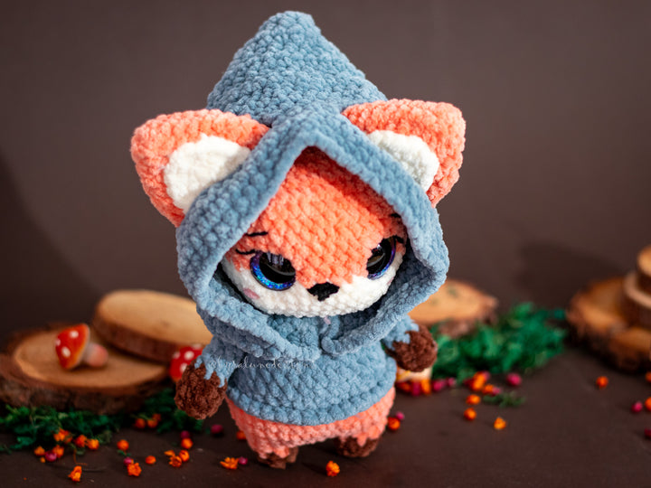 Fox in Hoodie • PDF Easy Amigurumi Pattern