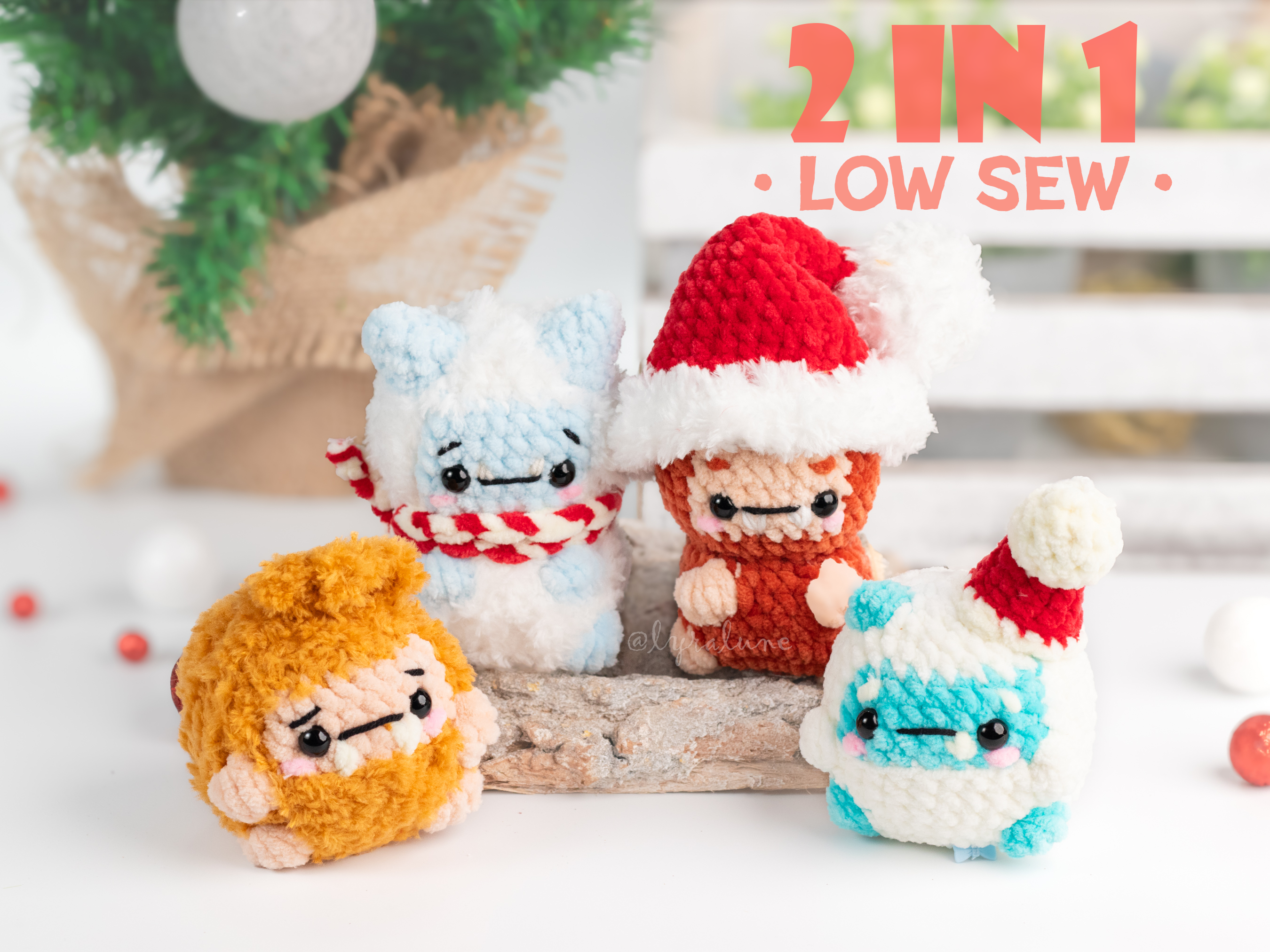 Yeti & Bigfoot • PDF Easy Low Sew Amigurumi Pattern – Lyra Lune Designs