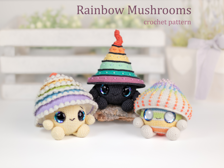 Rainbow Mushrooms • PDF Amigurumi Pattern