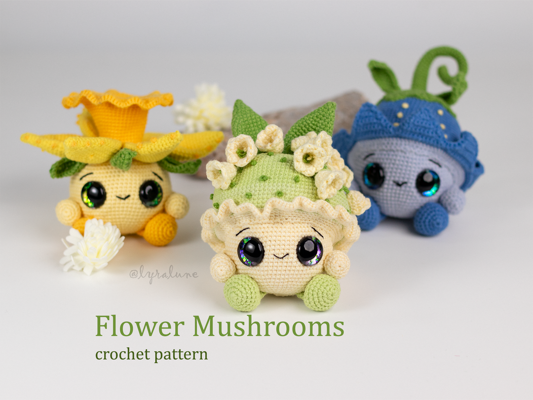 Flower Mushrooms • PDF Amigurumi Pattern