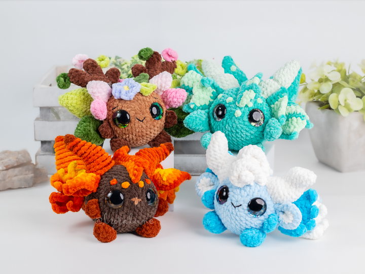 Elemental Dragons Bundle • PDF Easy Amigurumi Pattern