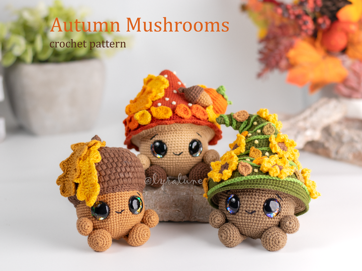 Autumn Mushrooms • PDF Amigurumi Pattern