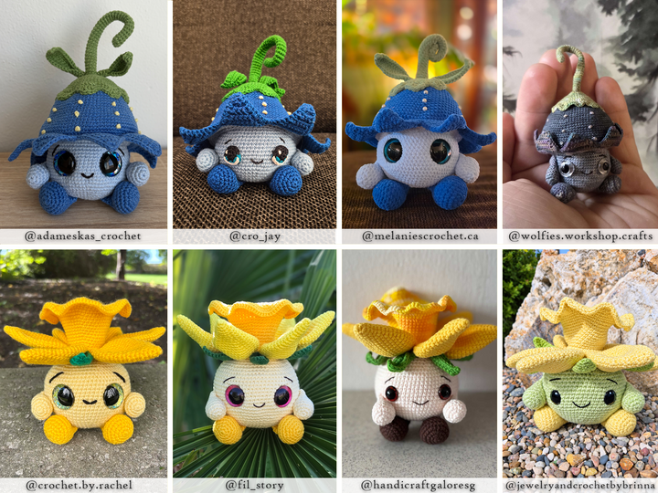 Flower Mushrooms • PDF Amigurumi Pattern