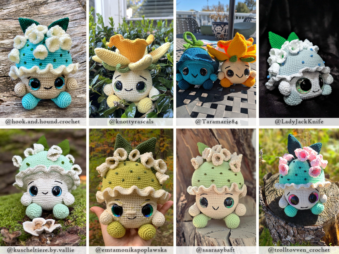 Flower Mushrooms • PDF Amigurumi Pattern