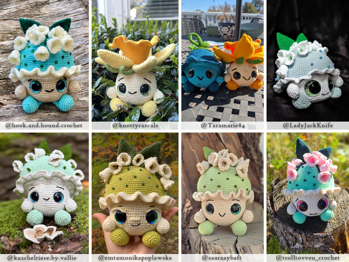 Flower Mushrooms • PDF Amigurumi Pattern