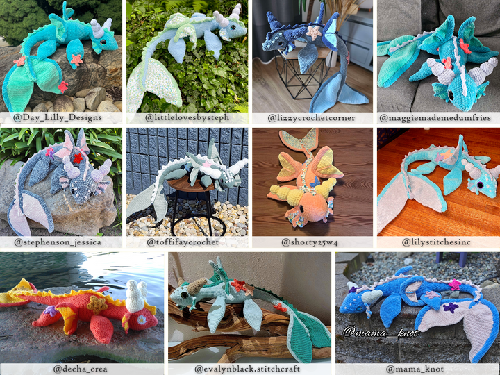 Water Dragon • PDF Easy Amigurumi Pattern