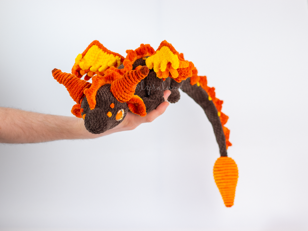 Cindris the Fire Dragon • PDF Easy Amigurumi Pattern