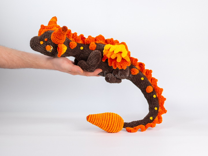 Cindris the Fire Dragon • PDF Easy Amigurumi Pattern