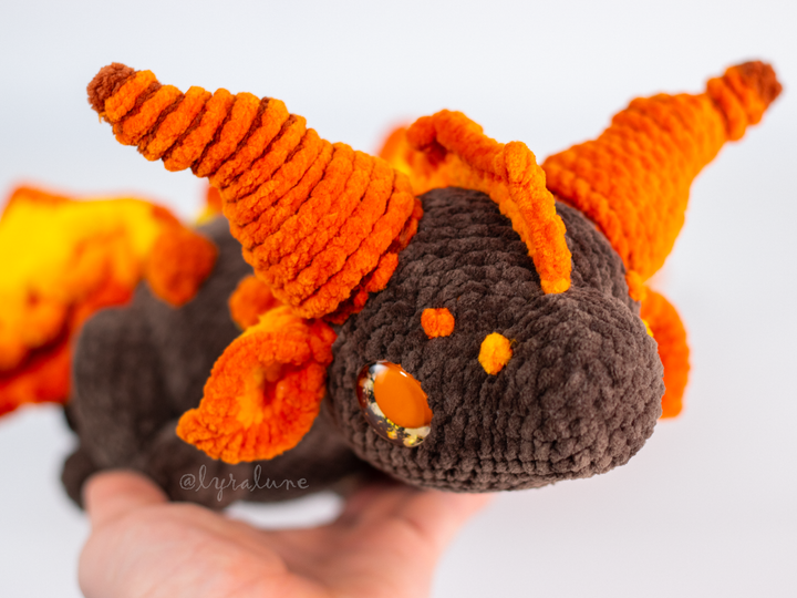 Cindris the Fire Dragon • PDF Easy Amigurumi Pattern