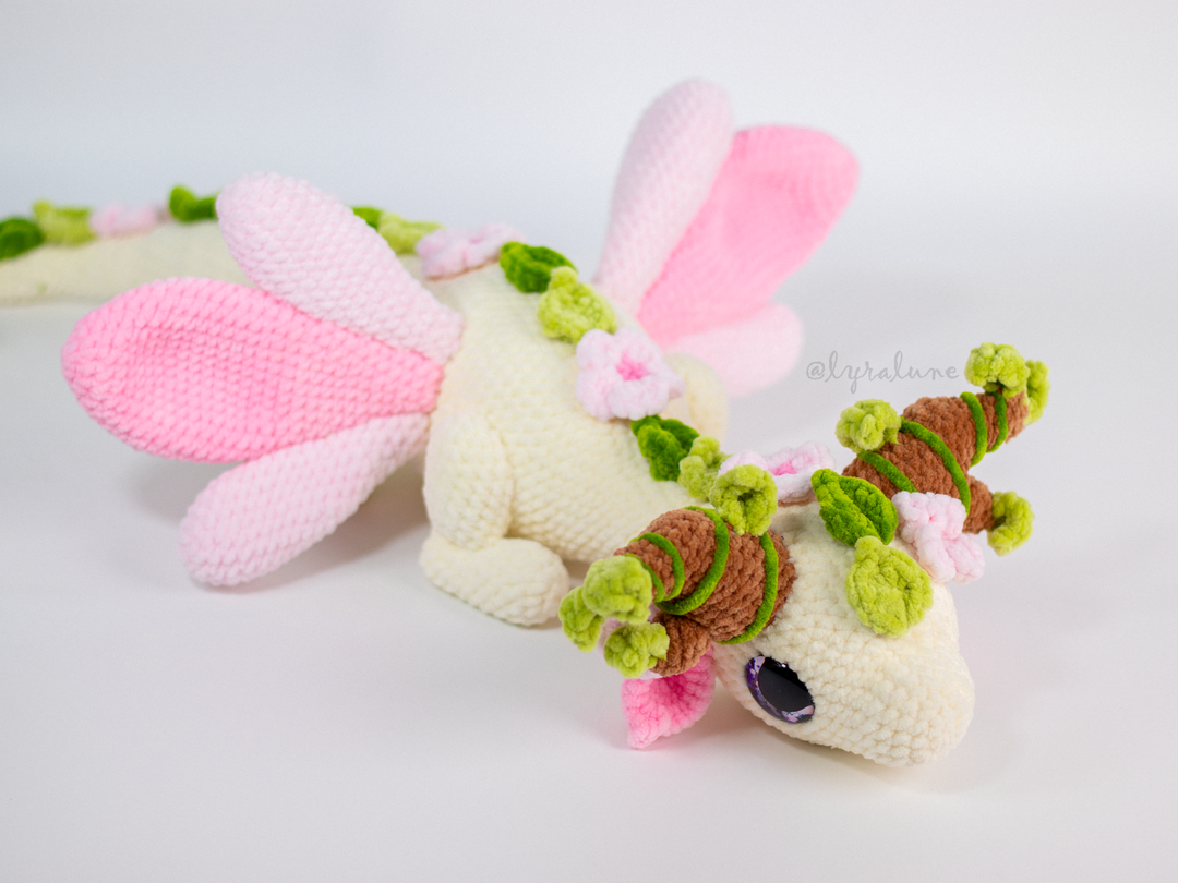 Nielle the Cherry Blossom Dragon • PDF Easy Amigurumi Pattern
