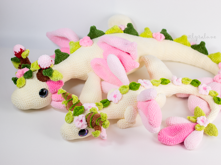 Nielle the Cherry Blossom Dragon • PDF Easy Amigurumi Pattern