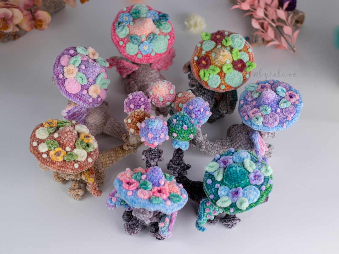 Nim the Mushroom Dragon • PDF Easy Amigurumi Pattern