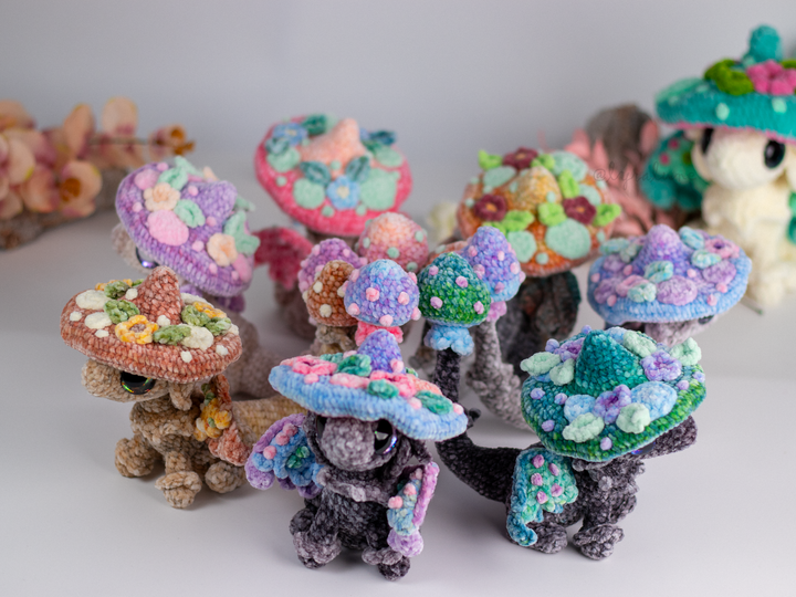 Nim the Mushroom Dragon • PDF Easy Amigurumi Pattern