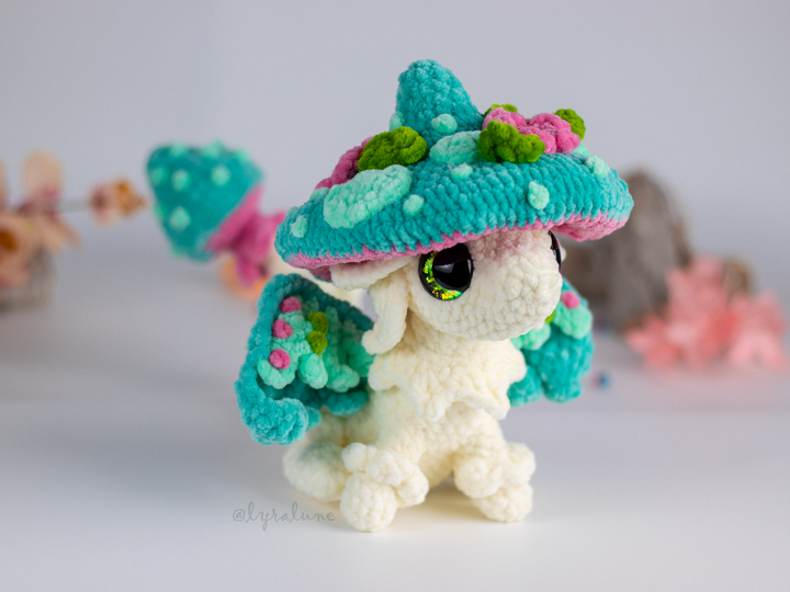 Nim the Mushroom Dragon • PDF Easy Amigurumi Pattern