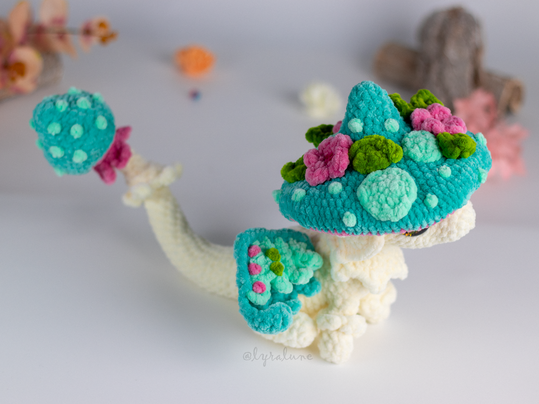 Nim the Mushroom Dragon • PDF Easy Amigurumi Pattern