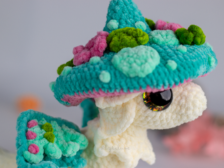 Nim the Mushroom Dragon • PDF Easy Amigurumi Pattern
