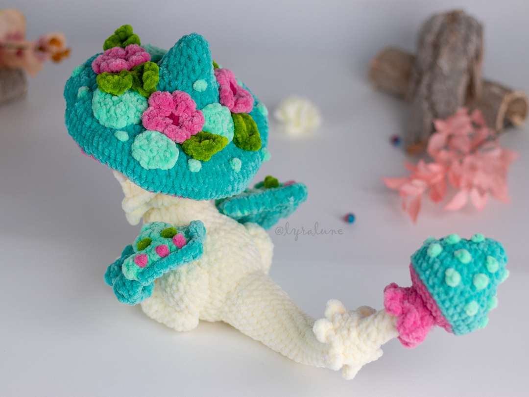 Nim the Mushroom Dragon • PDF Easy Amigurumi Pattern
