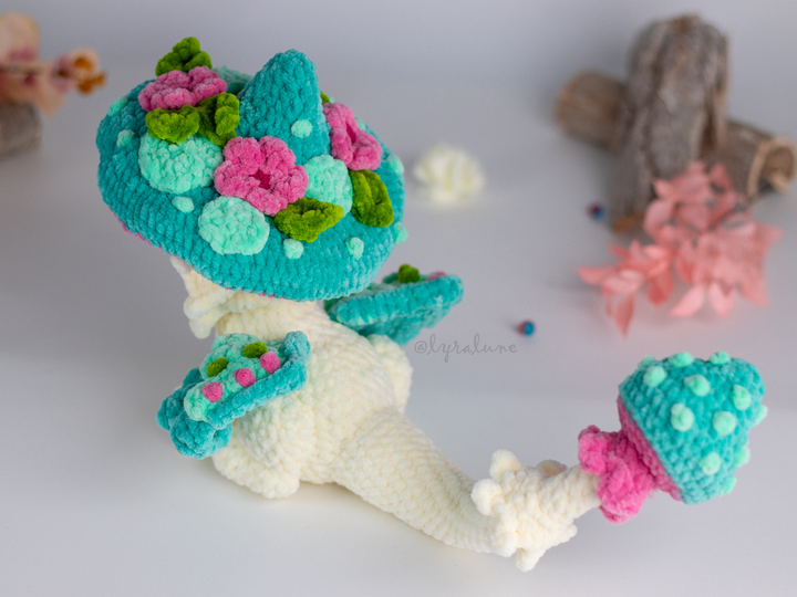 Nim the Mushroom Dragon • PDF Easy Amigurumi Pattern