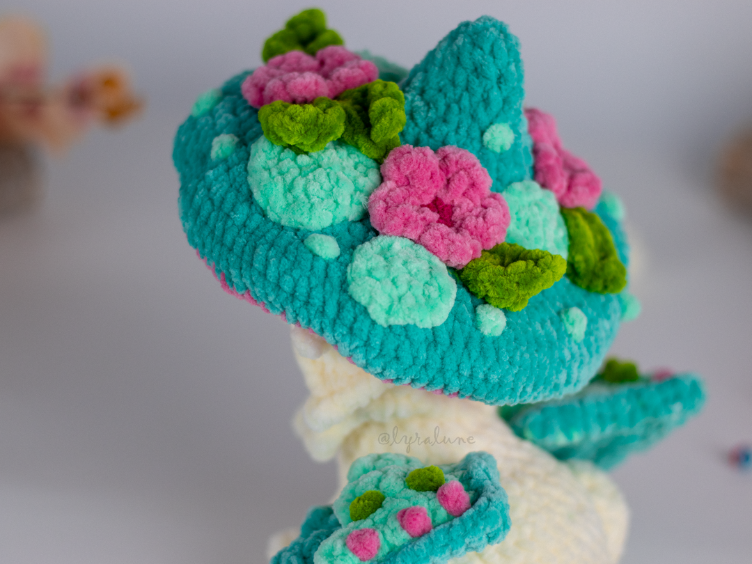 Nim the Mushroom Dragon • PDF Easy Amigurumi Pattern