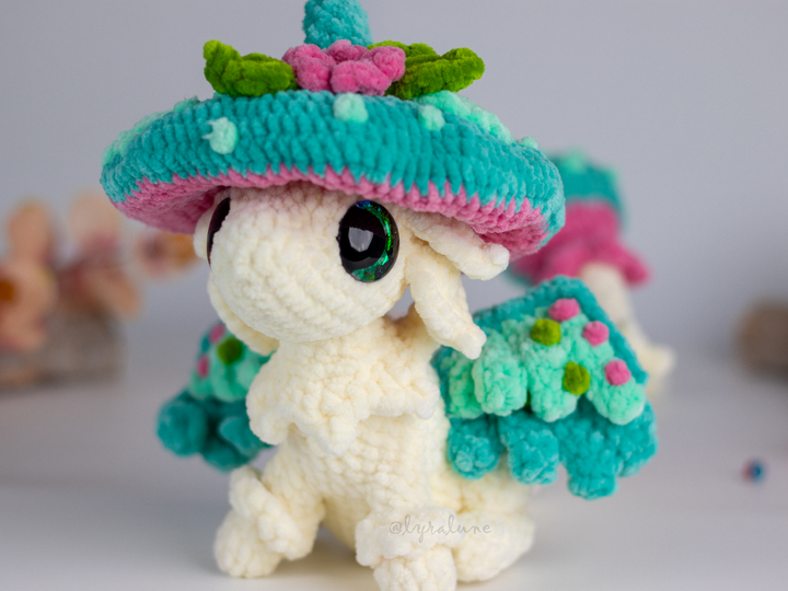 Nim the Mushroom Dragon • PDF Easy Amigurumi Pattern