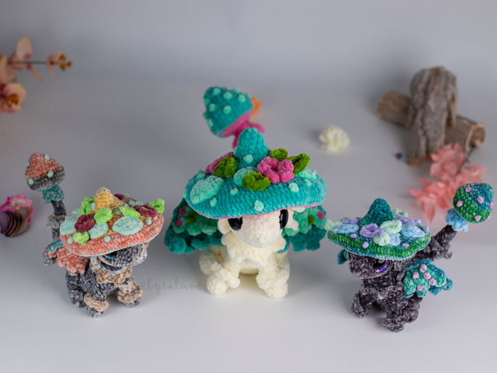 Nim the Mushroom Dragon • PDF Easy Amigurumi Pattern