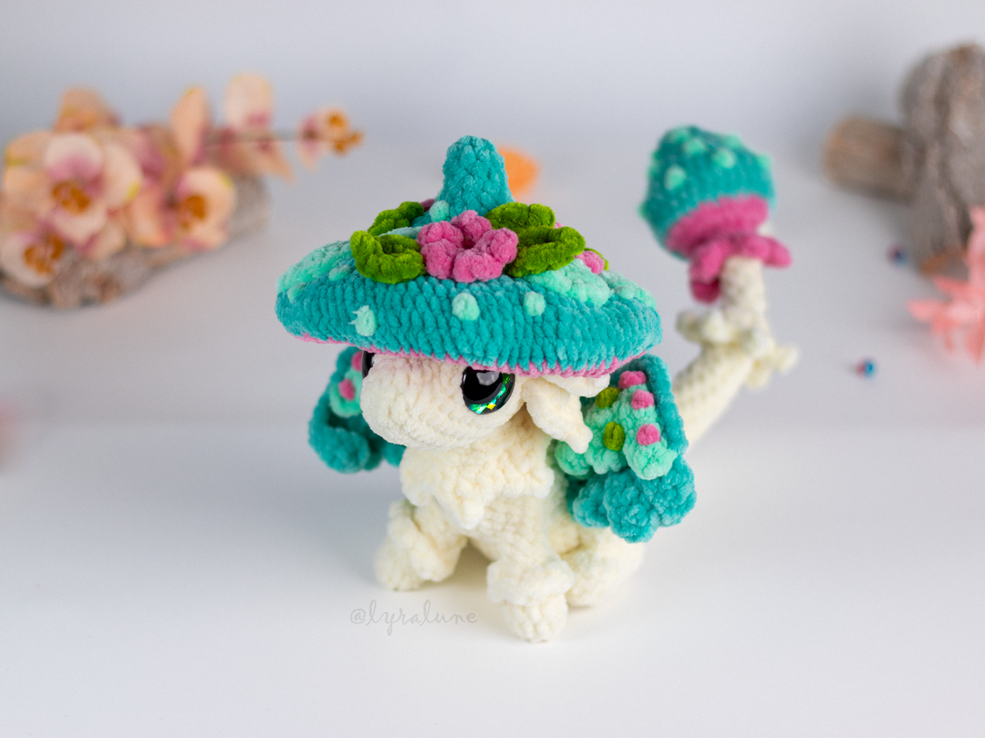 Nim the Mushroom Dragon • PDF Easy Amigurumi Pattern