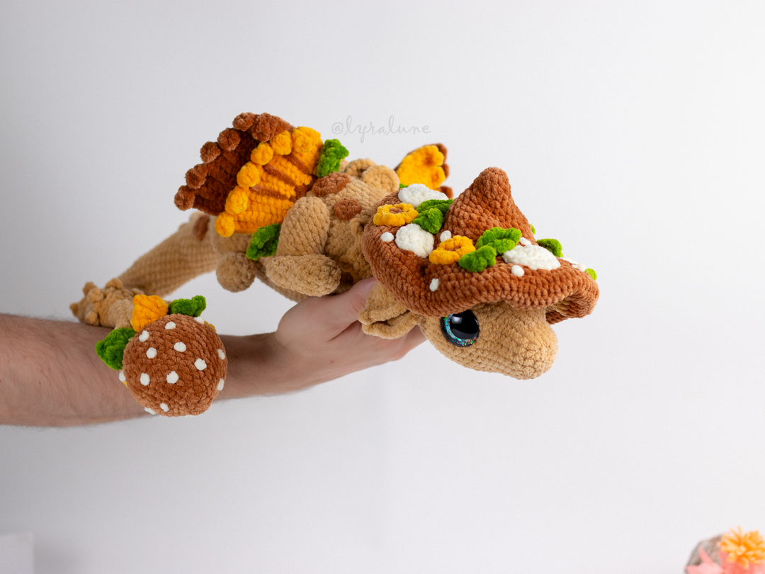Nyra the Mushroom Dragon • PDF Easy Amigurumi Pattern
