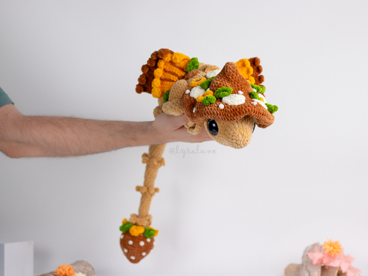 Nyra the Mushroom Dragon • PDF Easy Amigurumi Pattern