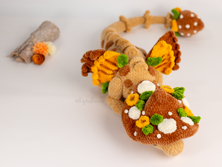 Nyra the Mushroom Dragon • PDF Easy Amigurumi Pattern