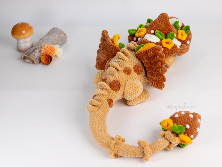 Nyra the Mushroom Dragon • PDF Easy Amigurumi Pattern