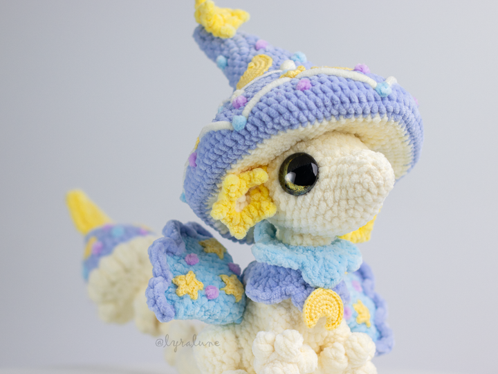 Lumee the Celestial Mushroom Dragon • PDF Easy Amigurumi Pattern