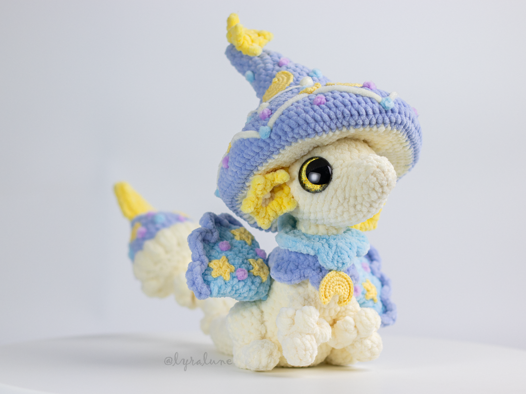 Lumee the Celestial Mushroom Dragon • PDF Easy Amigurumi Pattern