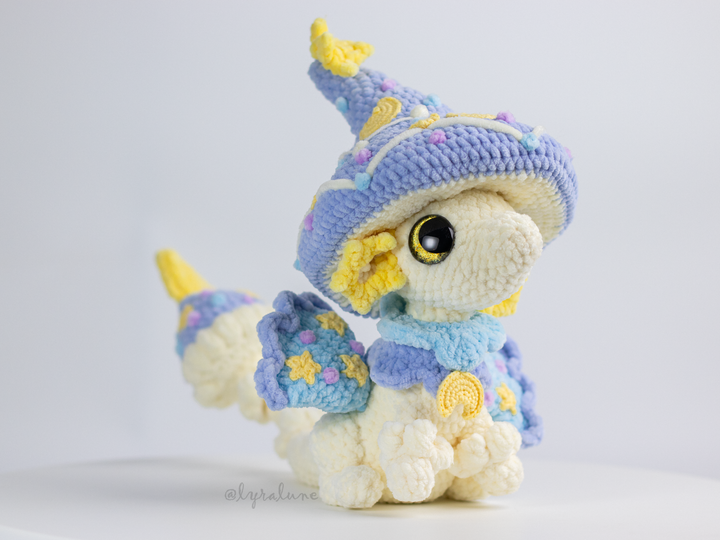 Lumee the Celestial Mushroom Dragon • PDF Easy Amigurumi Pattern