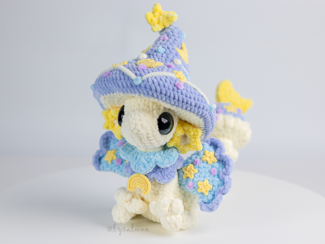 Lumee the Celestial Mushroom Dragon • PDF Easy Amigurumi Pattern