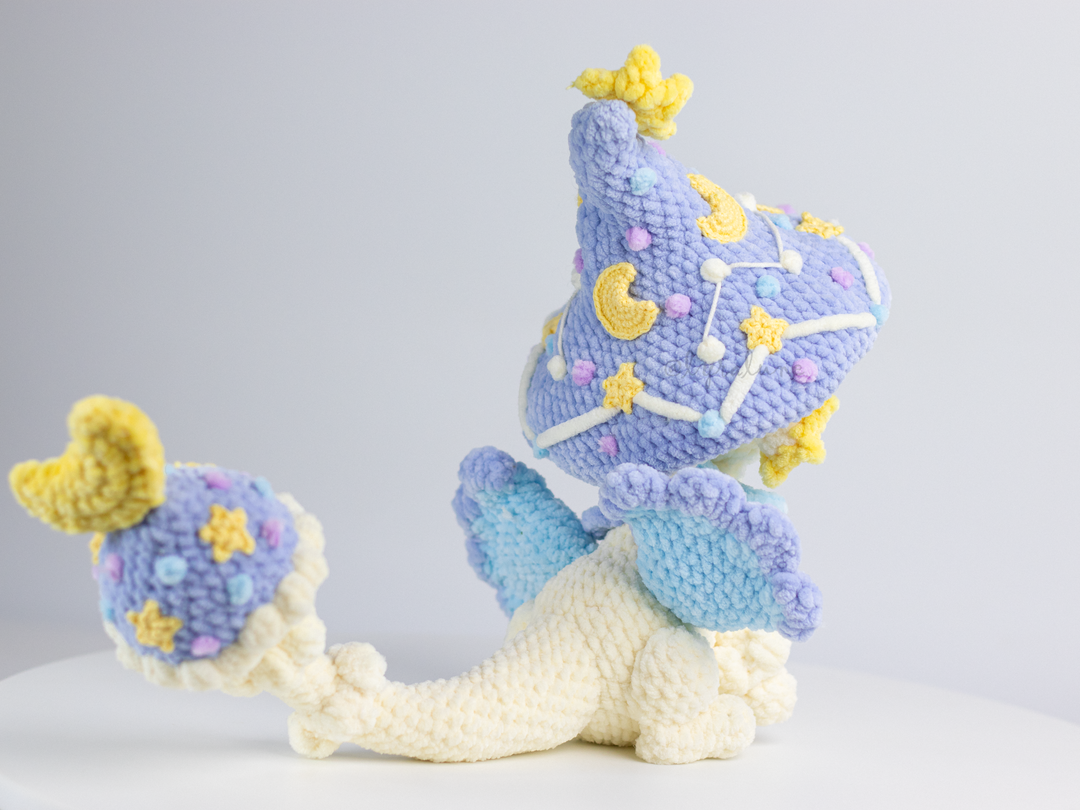 Lumee the Celestial Mushroom Dragon • PDF Easy Amigurumi Pattern