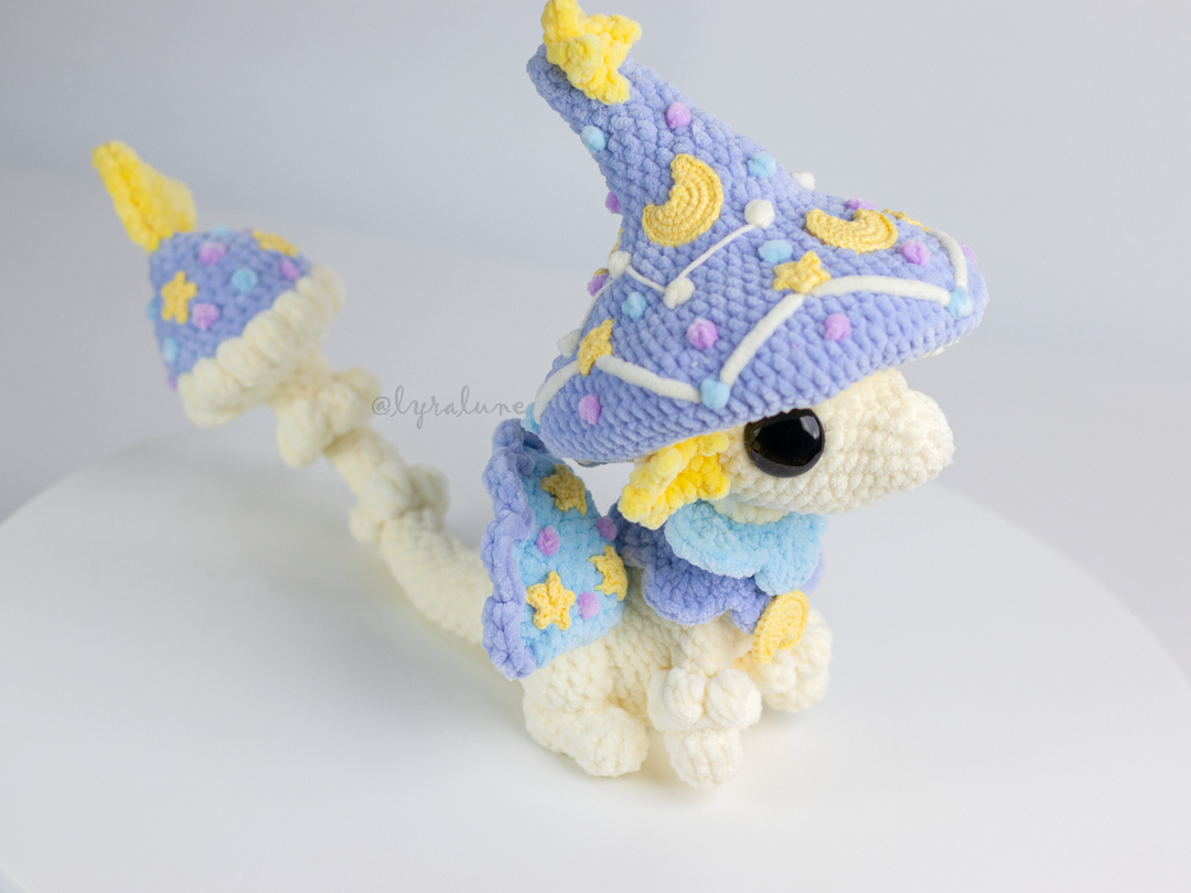 Lumee the Celestial Mushroom Dragon • PDF Easy Amigurumi Pattern
