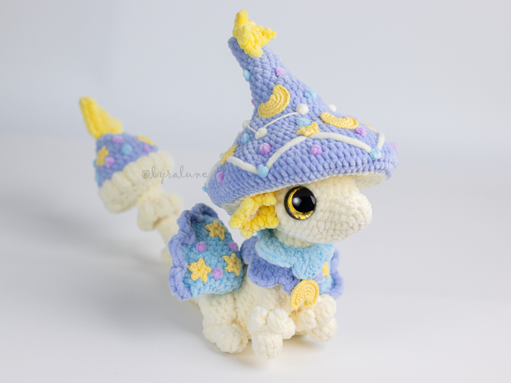 Lumee the Celestial Mushroom Dragon • PDF Easy Amigurumi Pattern