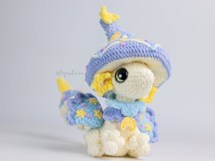Lumee the Celestial Mushroom Dragon • PDF Easy Amigurumi Pattern