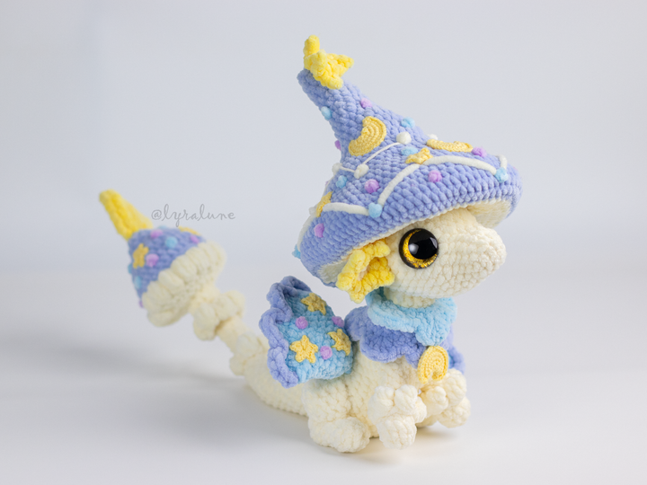 Lumee the Celestial Mushroom Dragon • PDF Easy Amigurumi Pattern