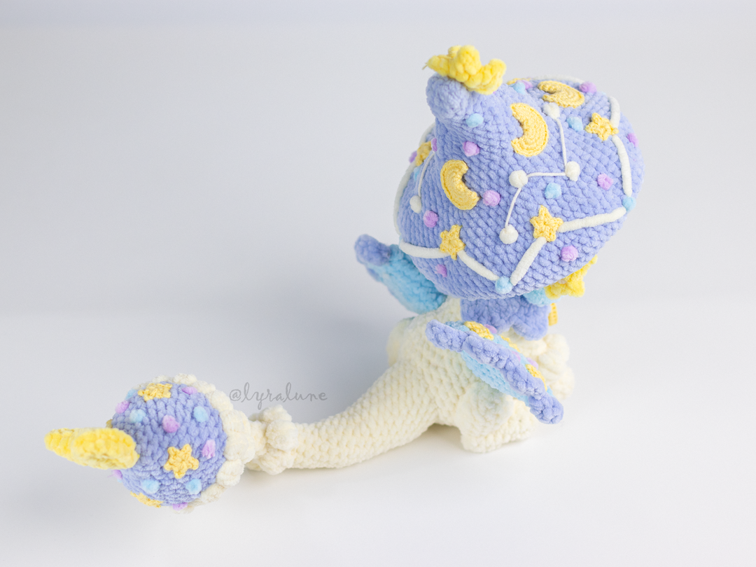 Lumee the Celestial Mushroom Dragon • PDF Easy Amigurumi Pattern
