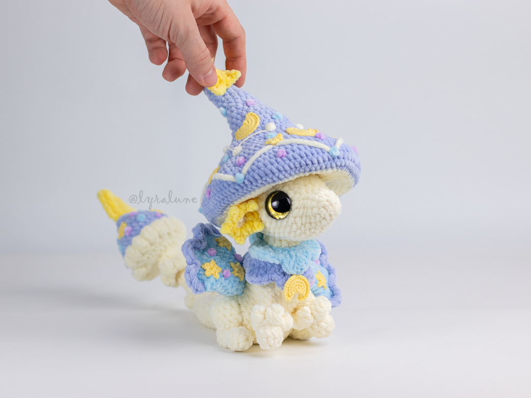 Lumee the Celestial Mushroom Dragon • PDF Easy Amigurumi Pattern