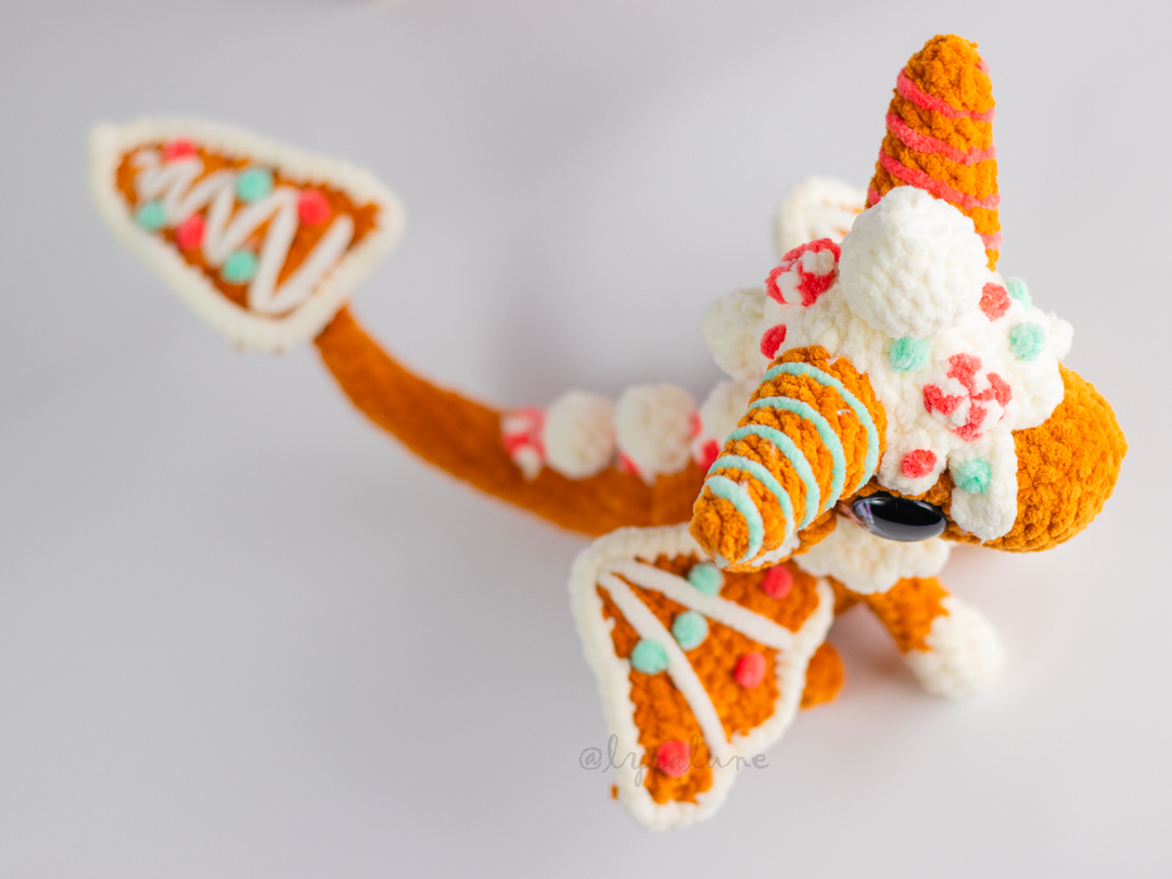 Gingerbread Dragon 2 • PDF Easy Amigurumi Pattern