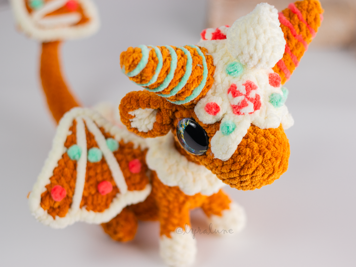 Gingerbread Dragon 2 • PDF Easy Amigurumi Pattern