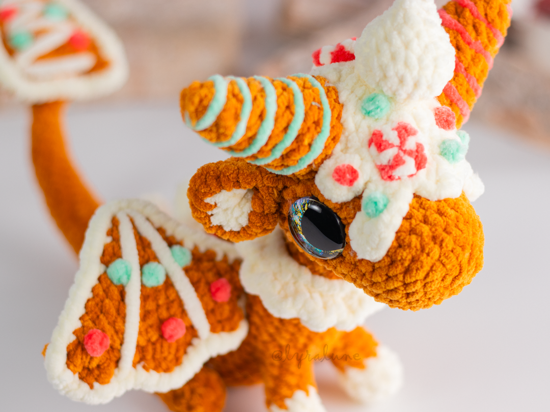 Gingerbread Dragon 2 • PDF Easy Amigurumi Pattern