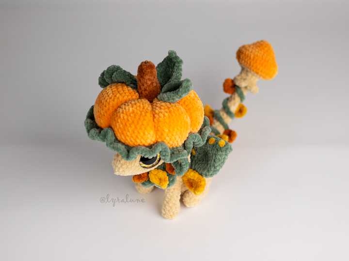 Fable the Pumpkin Mushroom Dragon • PDF Easy Amigurumi Pattern