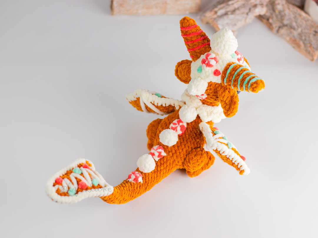 Gingerbread Dragon 2 • PDF Easy Amigurumi Pattern