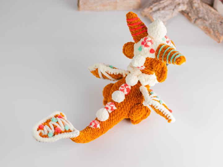 Gingerbread Dragon 2 • PDF Easy Amigurumi Pattern